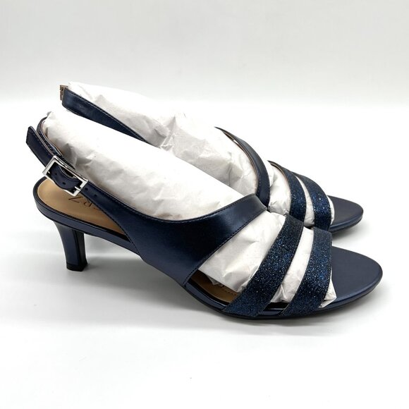 Naturalizer Womens Size Taimi Blue Low Heels Dress Sandals Shoes